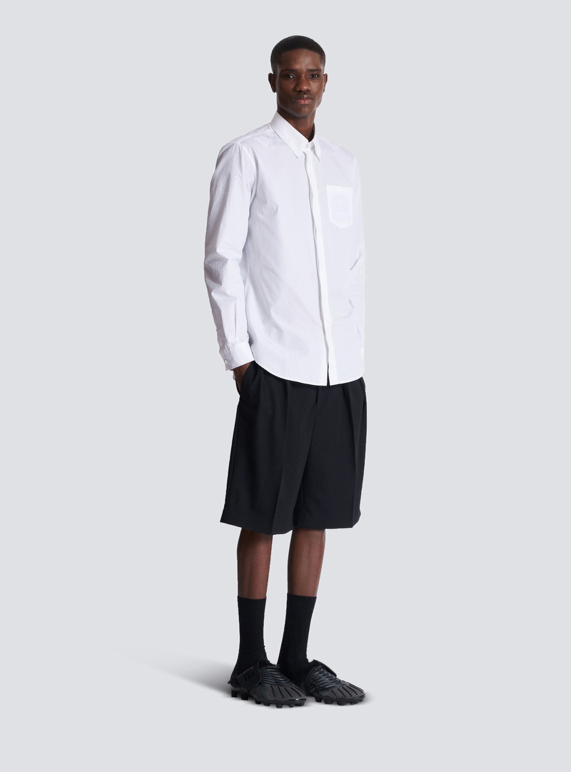 Balmain Écusson embroidered poplin shirt 3