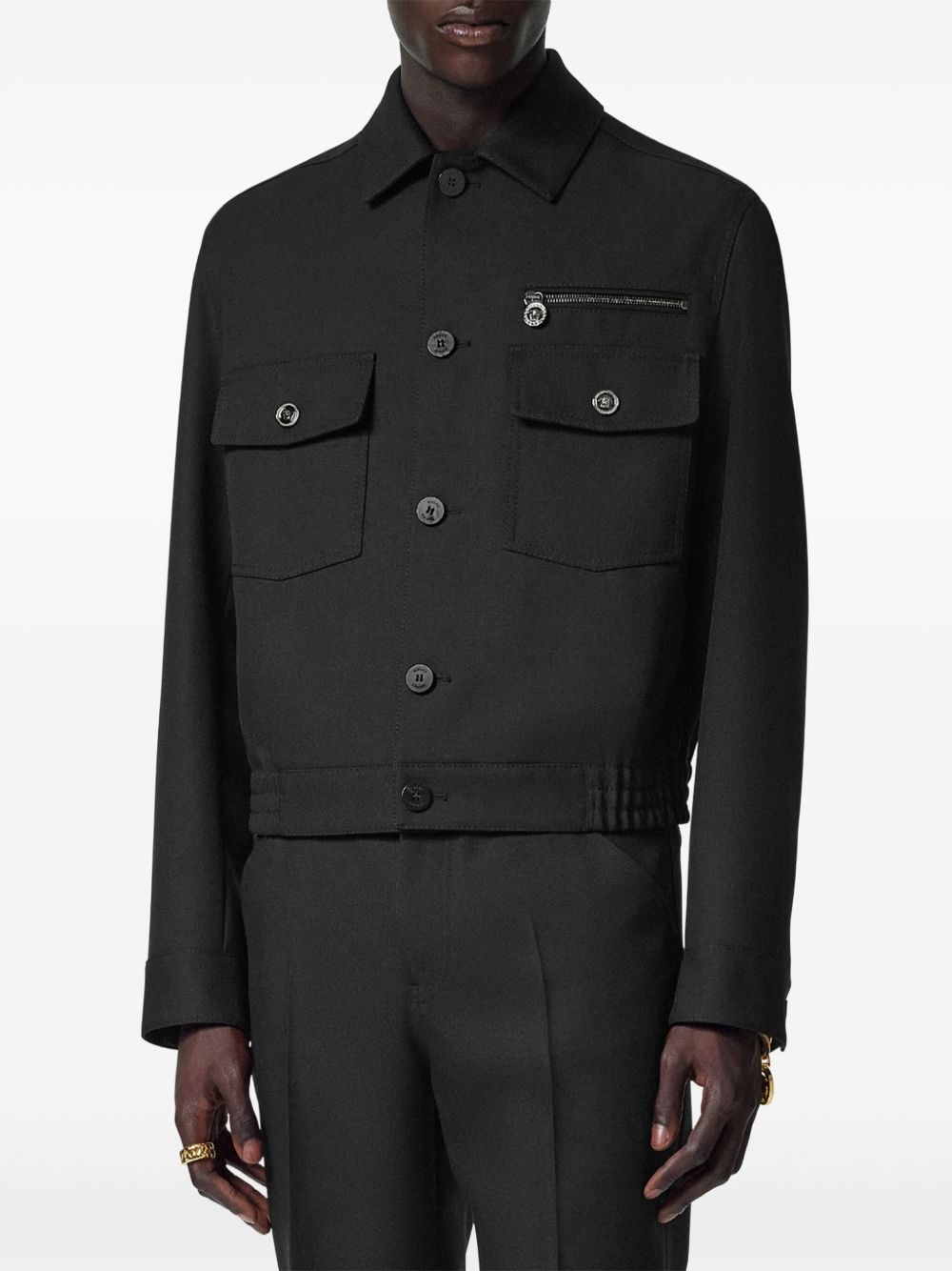 flap-pocket wool jacket - 3