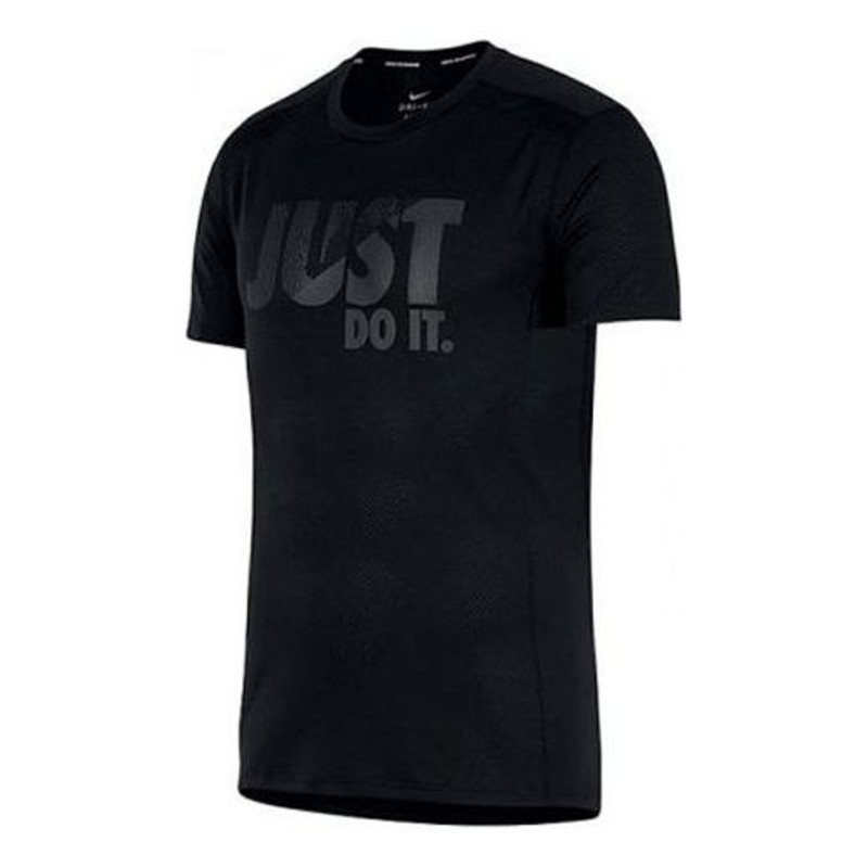 Men's Nike Alphabet Printing Sports Round Neck Pullover Short Sleeve Black T-Shirt AH2258-010 1