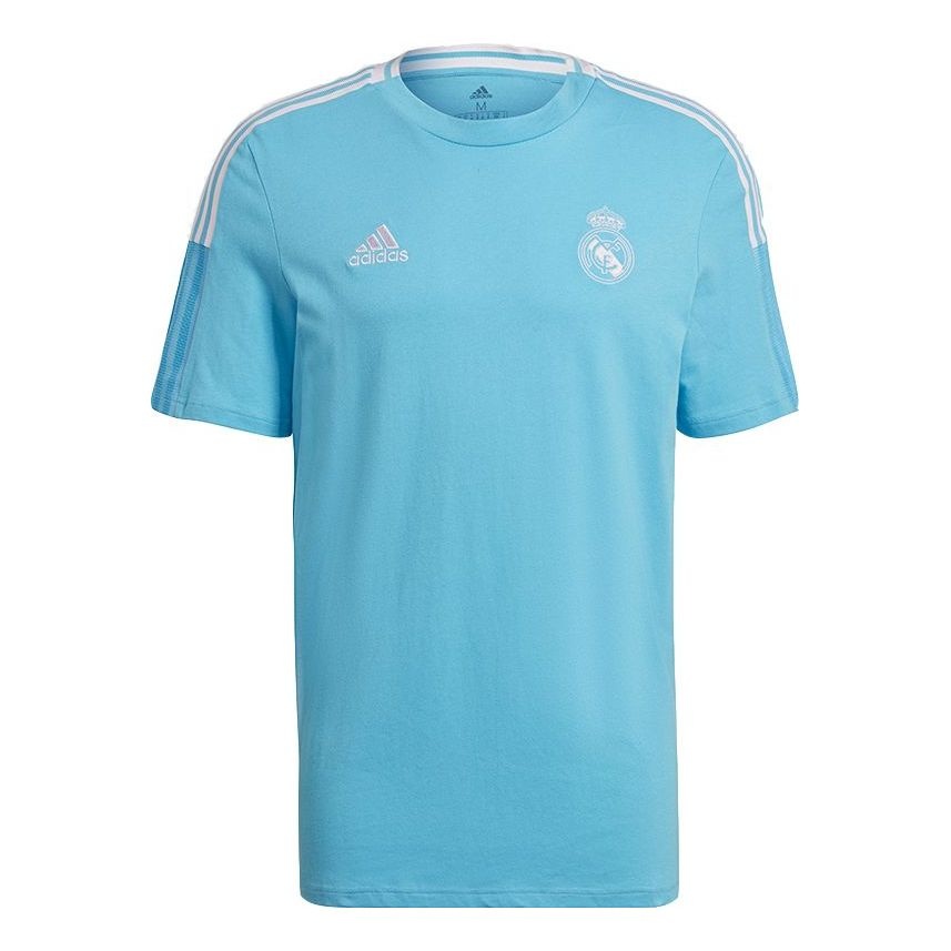 adidas MENS Real Madrid Tee Football Crew-neck Short Sleeve Blue GL0051 - 1