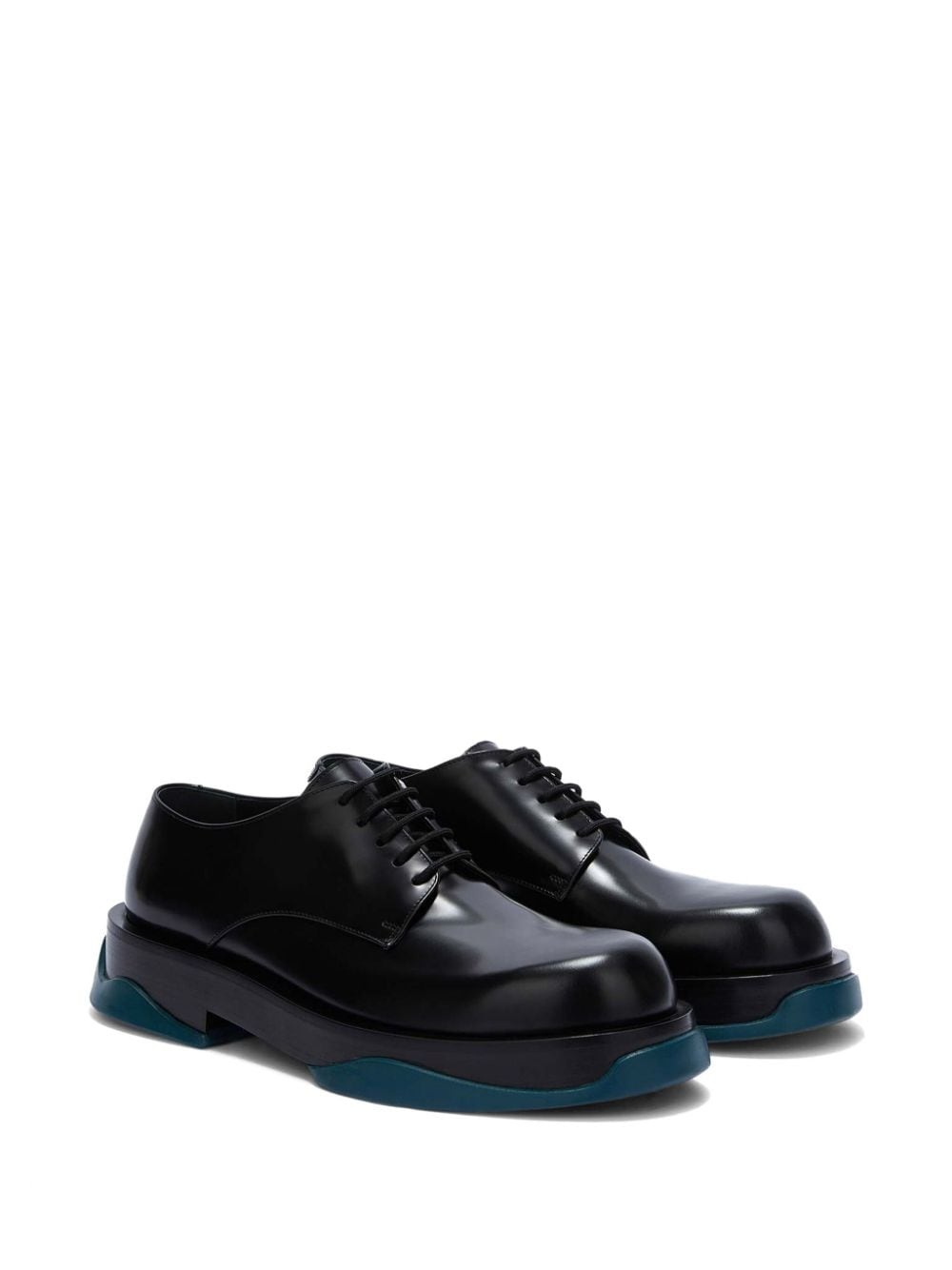 round-toe leather derby shoes - 2