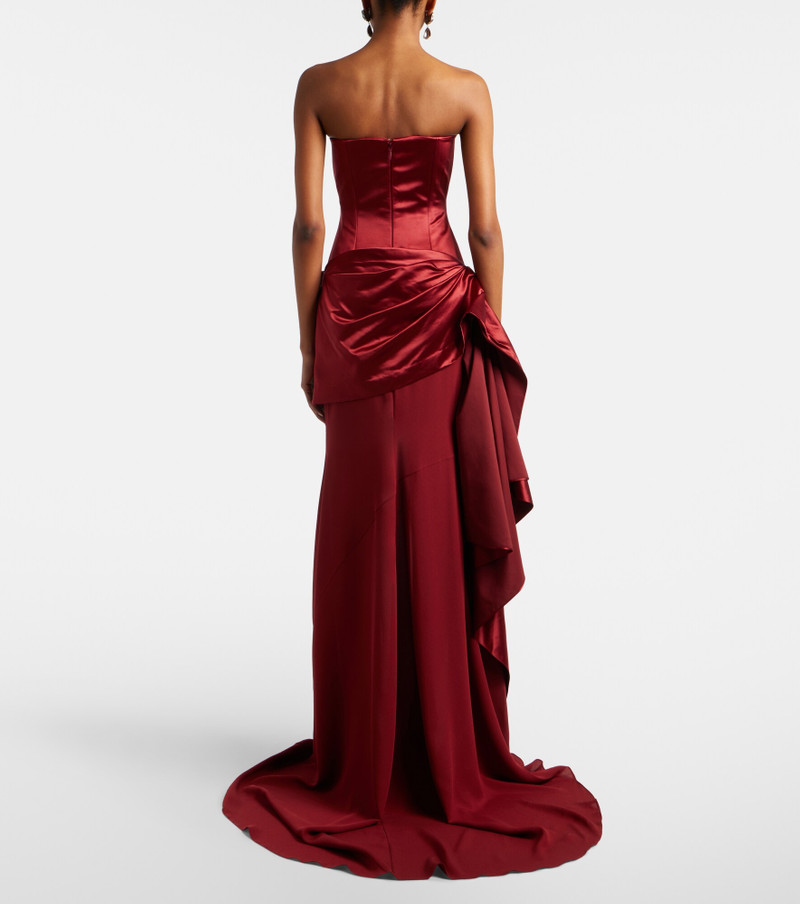 Draped silk corset gown 6