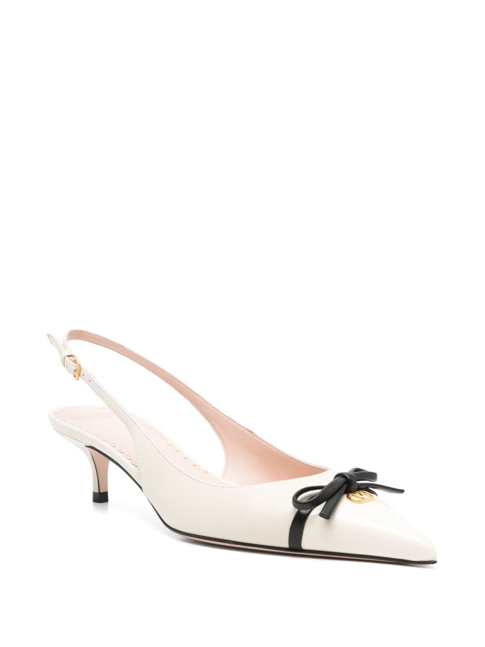 45mm bow-embellished slingback pumps - 2
