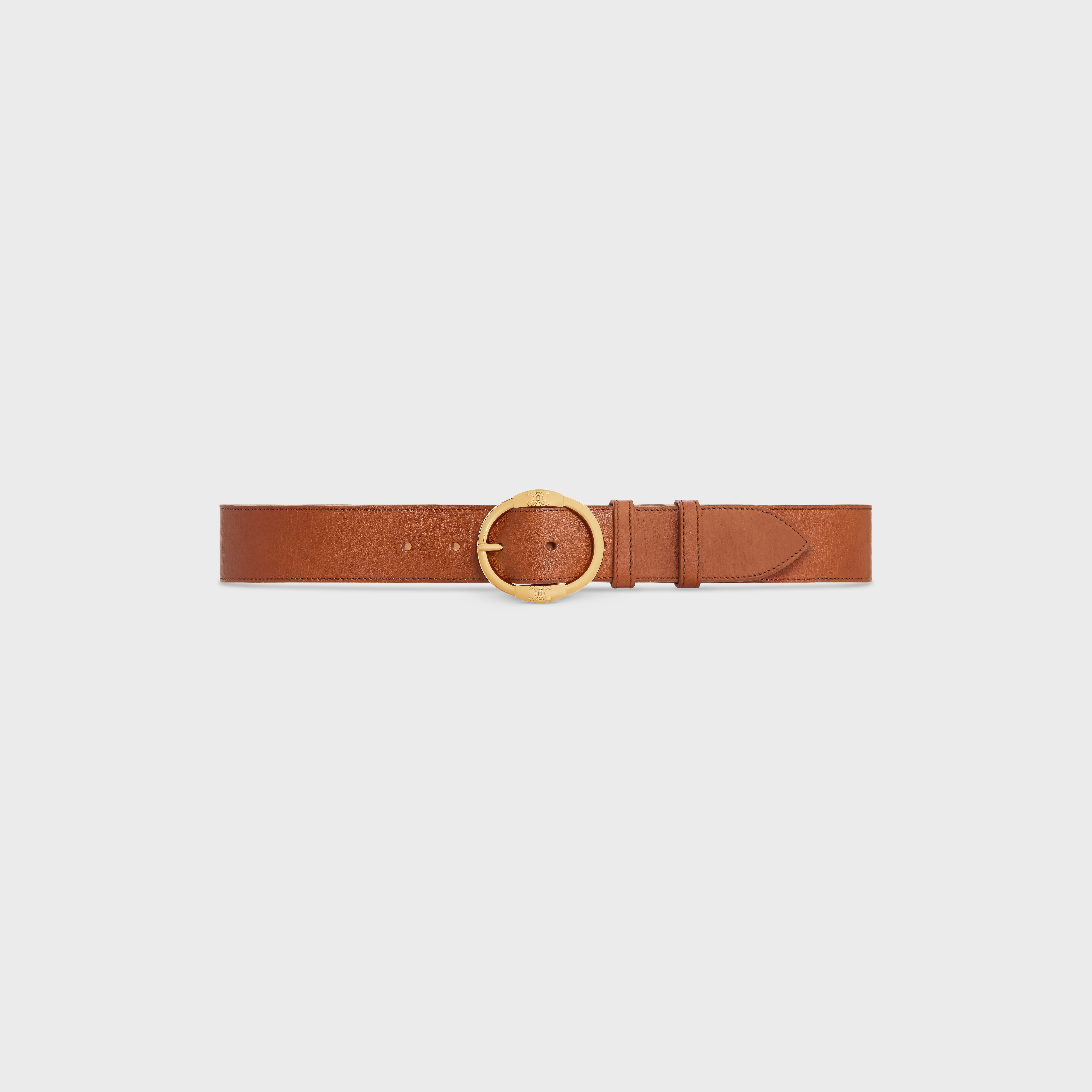 LARGE 35MM TWIN TRIOMPHE BELT in VINTAGE CALFSKIN - 1
