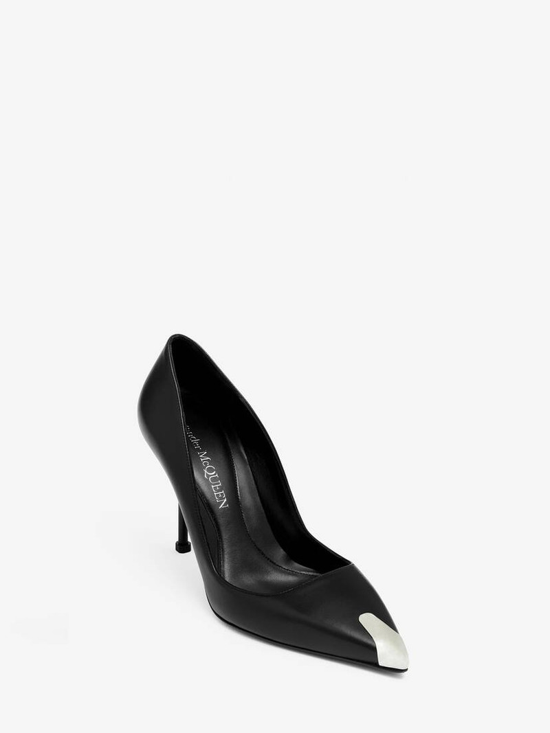 Alexander McQueen Women's Punk Pump in Black/silver outlook