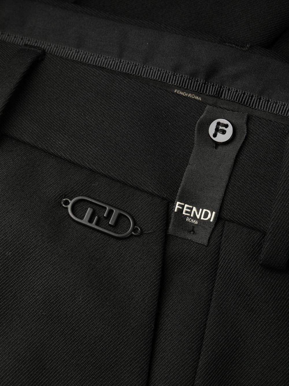 logo-plaque tailored trousers - 6