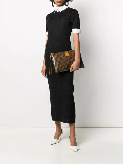 FENDI FF motif jacquard midi dress outlook