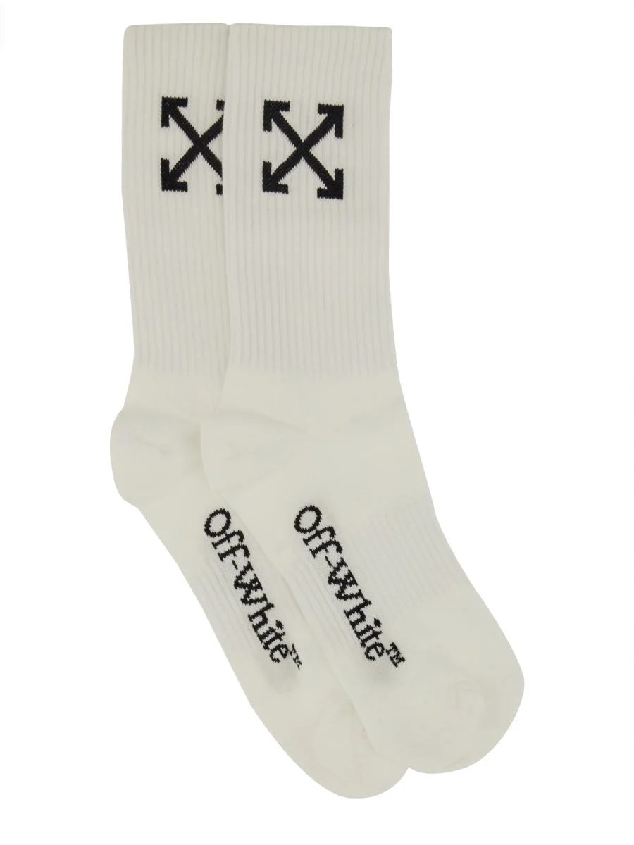 Off-White Women Medium Socks With "Arrow" Pattern - 1