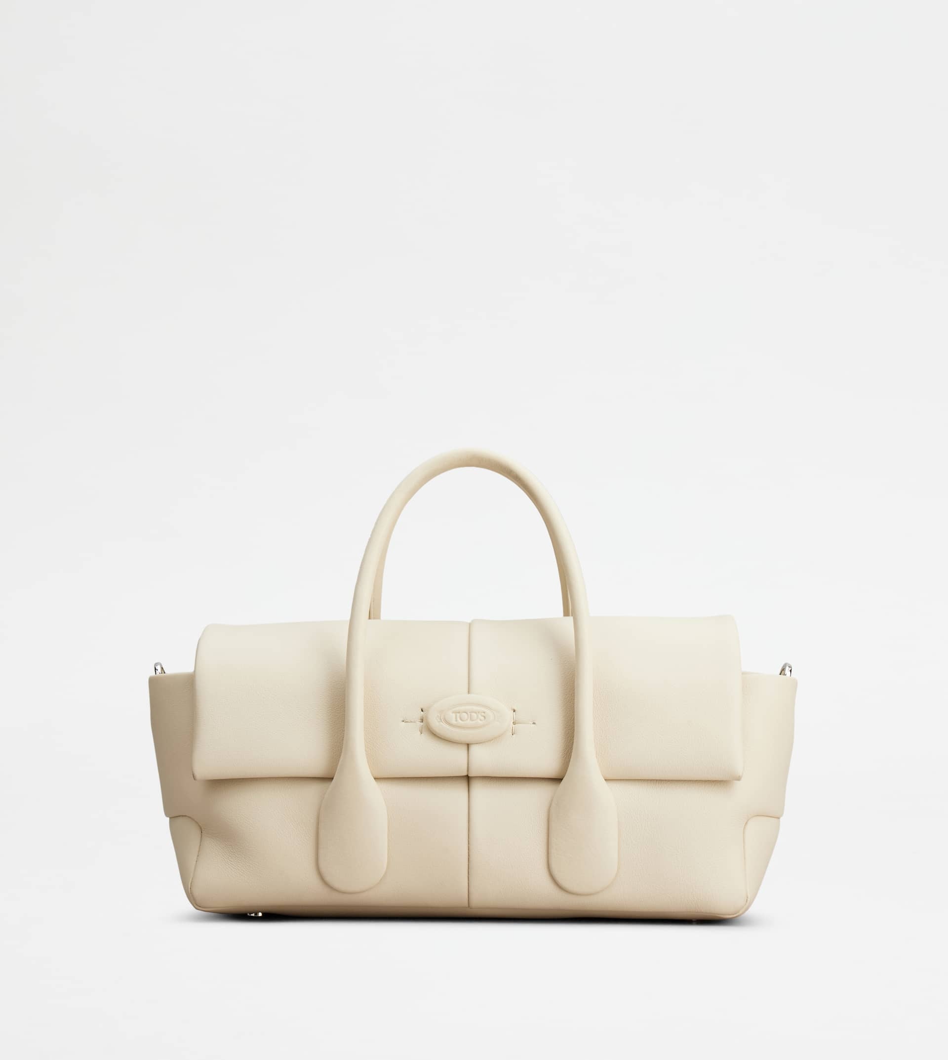 TOD'S DI BAG REVERSE EW FLAP IN LEATHER SMALL - OFF WHITE - 1