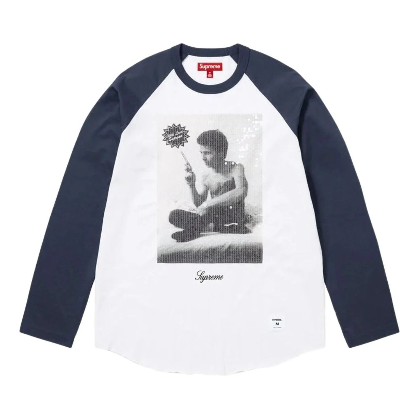 Supreme x Larry Clark FW26 Sequin Raglan L/S T-Shirt 'Navy' SUP-FW26-052-NVY - 1