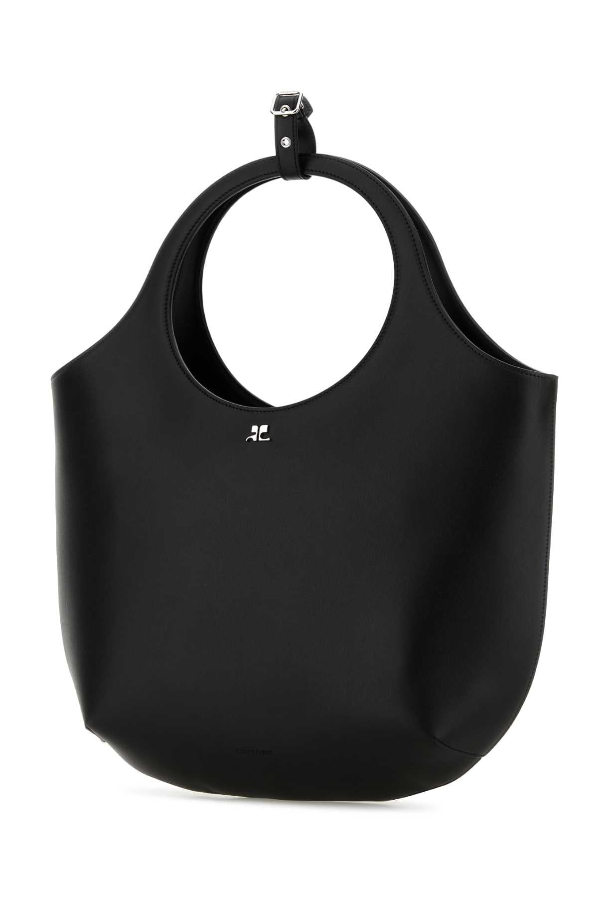 Courreges Women Black Leather Medium Holy Handbag - 2