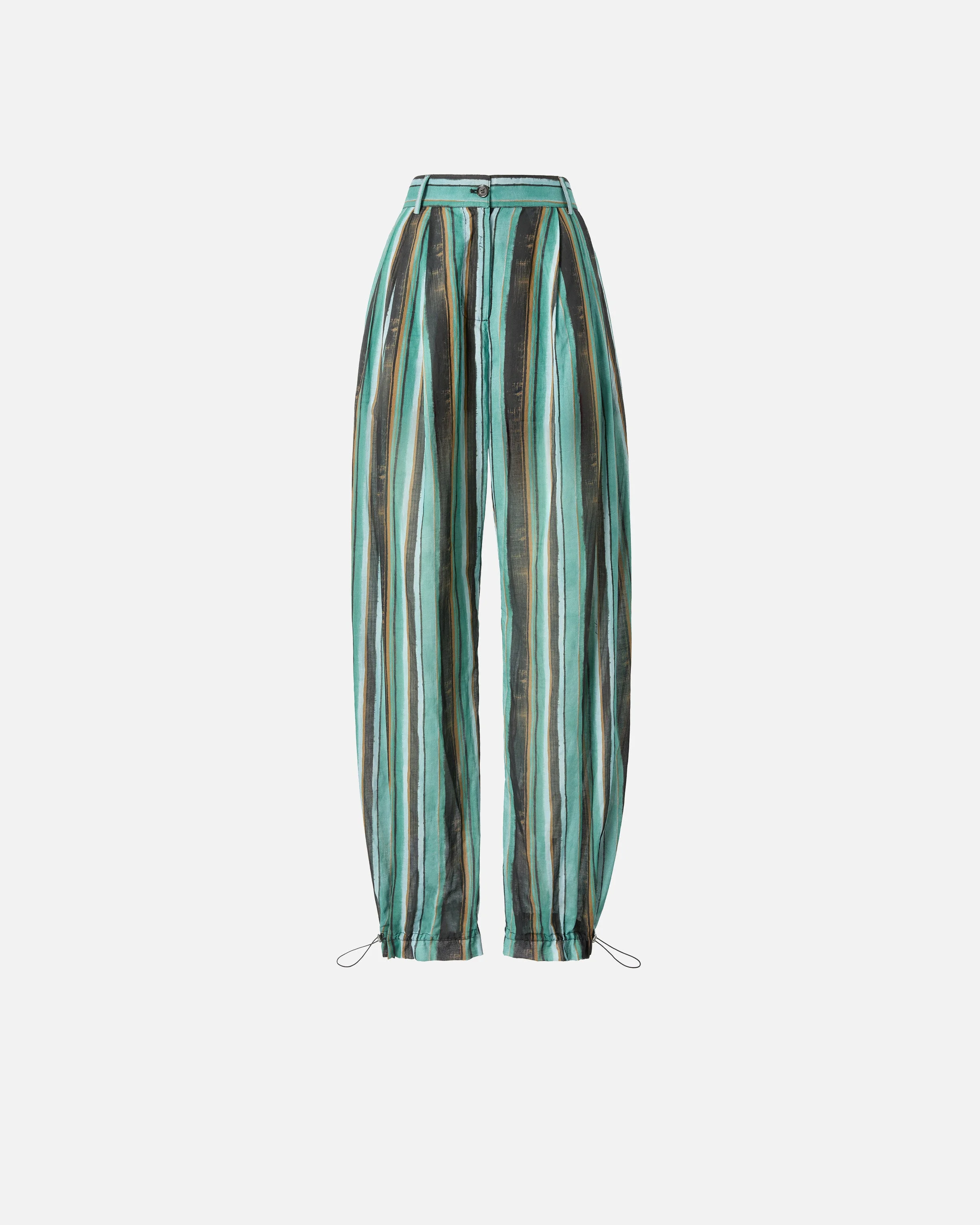 RELAXED-FIT COTTON TROUSERS WITH BRUSHSTROKE-EFFECT STRIPES - 1