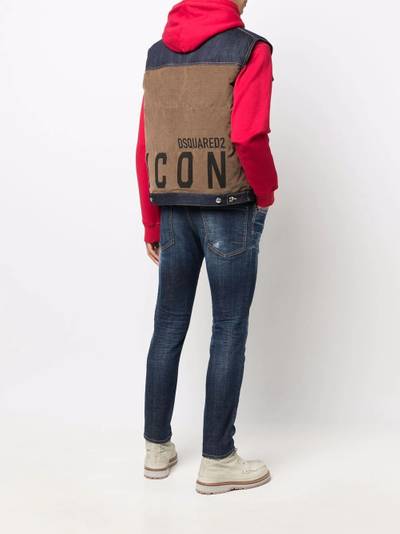 DSQUARED2 panelled denim corduroy gilet jacket outlook