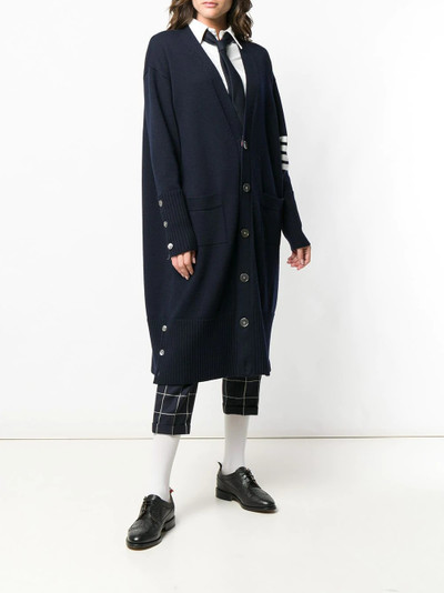 Thom Browne 4-Bar exaggerated V-neck cardigan outlook