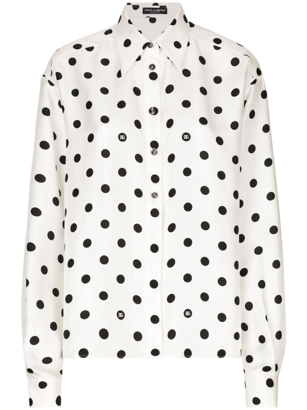 polka-dot silk shirt - 1