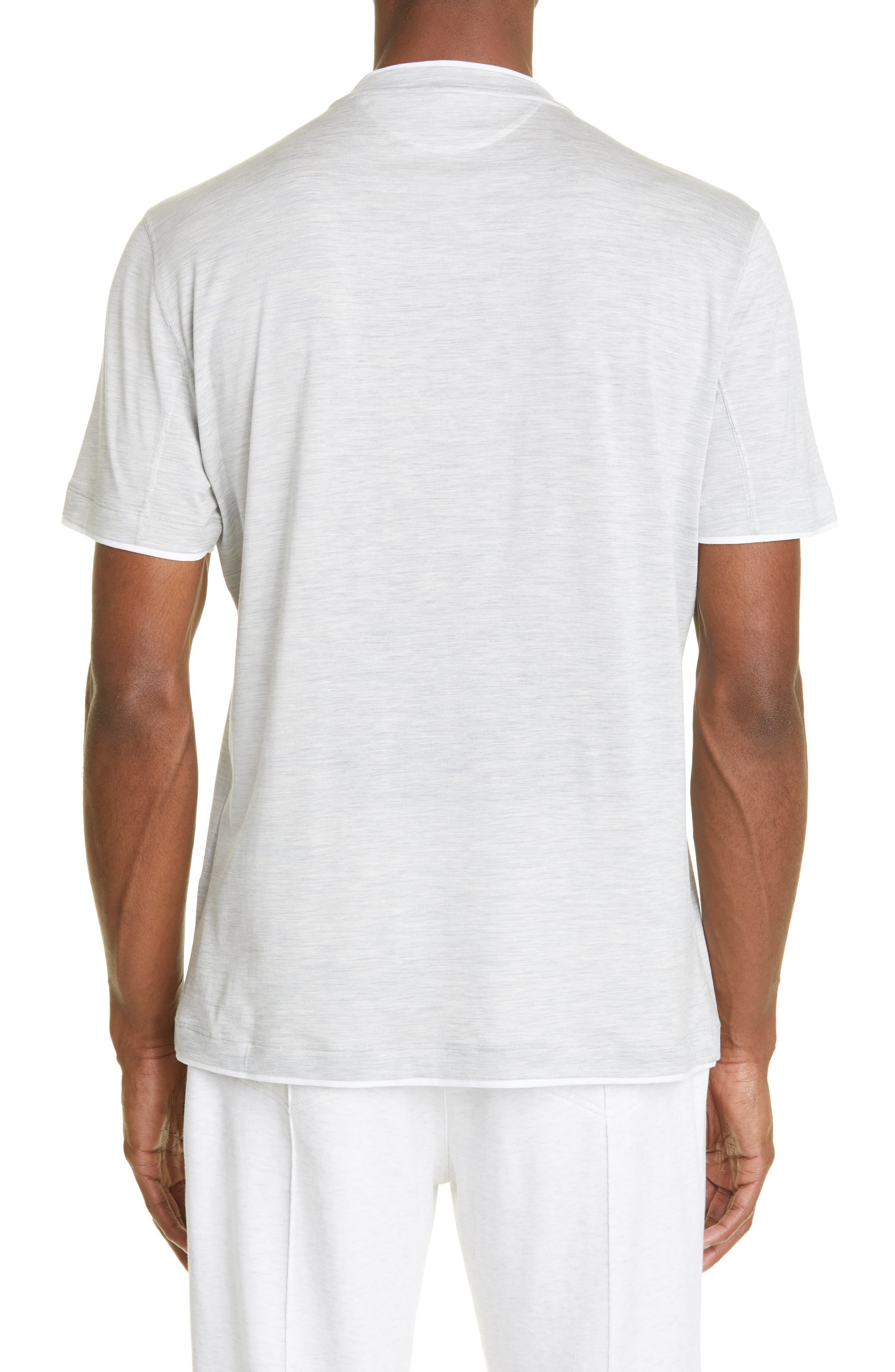 Brunello Cucinelli Men's Slim Fit Silk & Cotton T-Shirt in Cc559 Pearl Grey at Nordstrom - 2