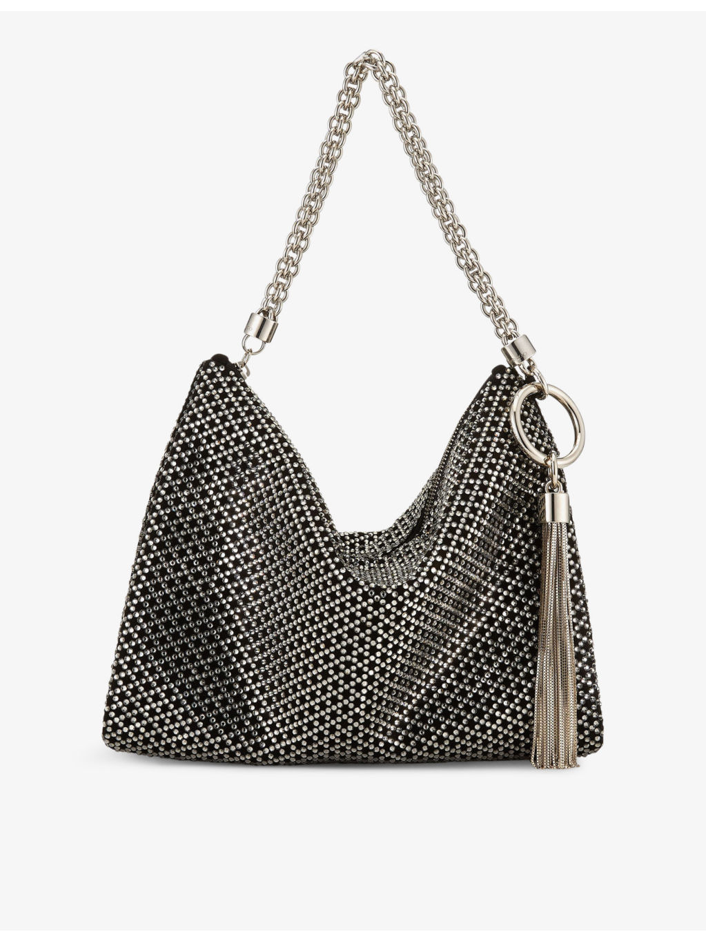 Callie crystal-embellished leather clutch bag - 3