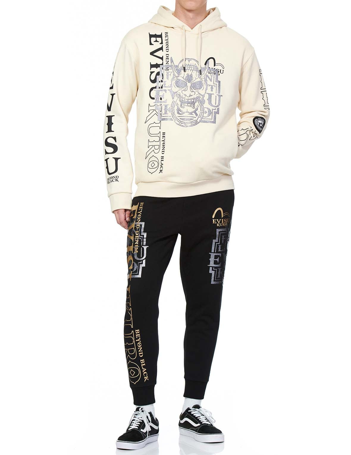 Glittery Hannya Skull Hoodie with Kamon Badge - 3