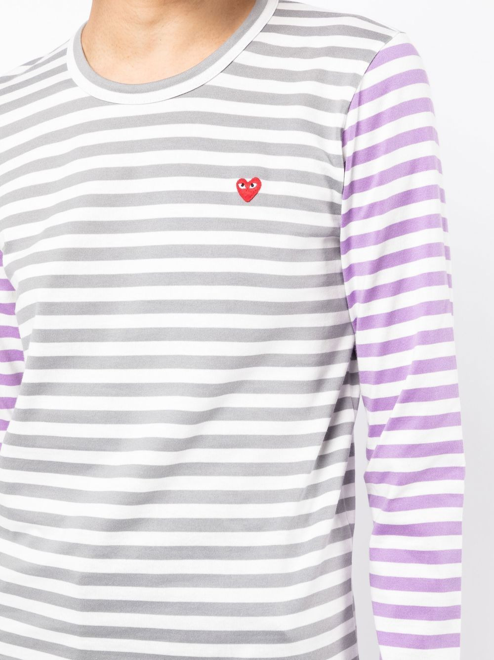 bi-colour striped long-sleeve T-shirt - 5