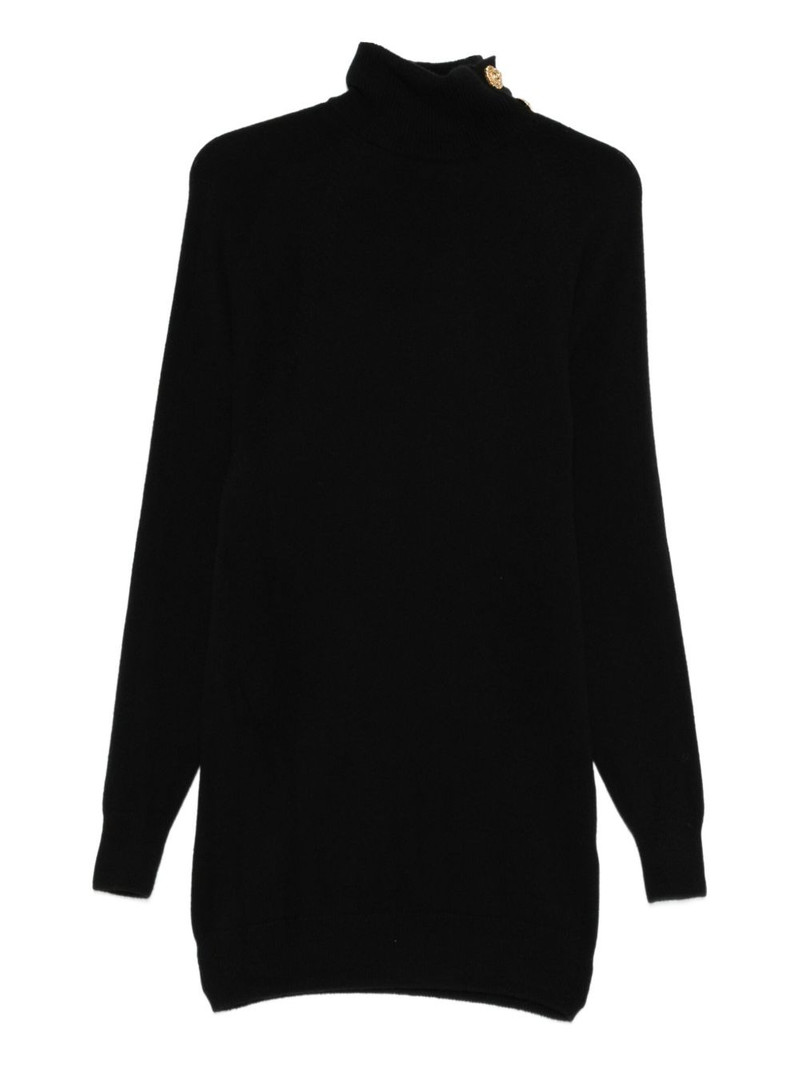button-embellishment roll-neck dress 1