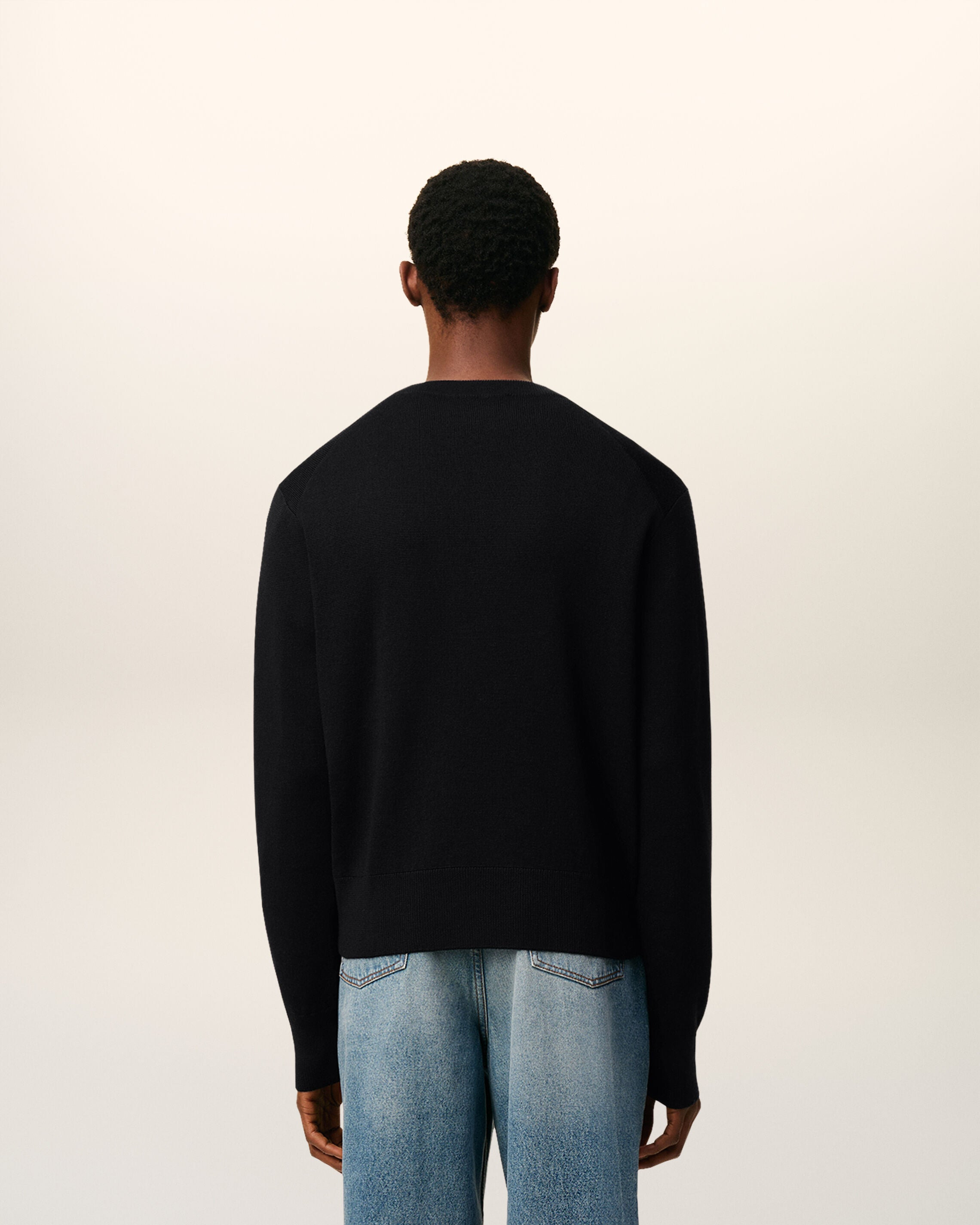 BLACK WOOL AMI DE COEUR CARDIGAN - 5
