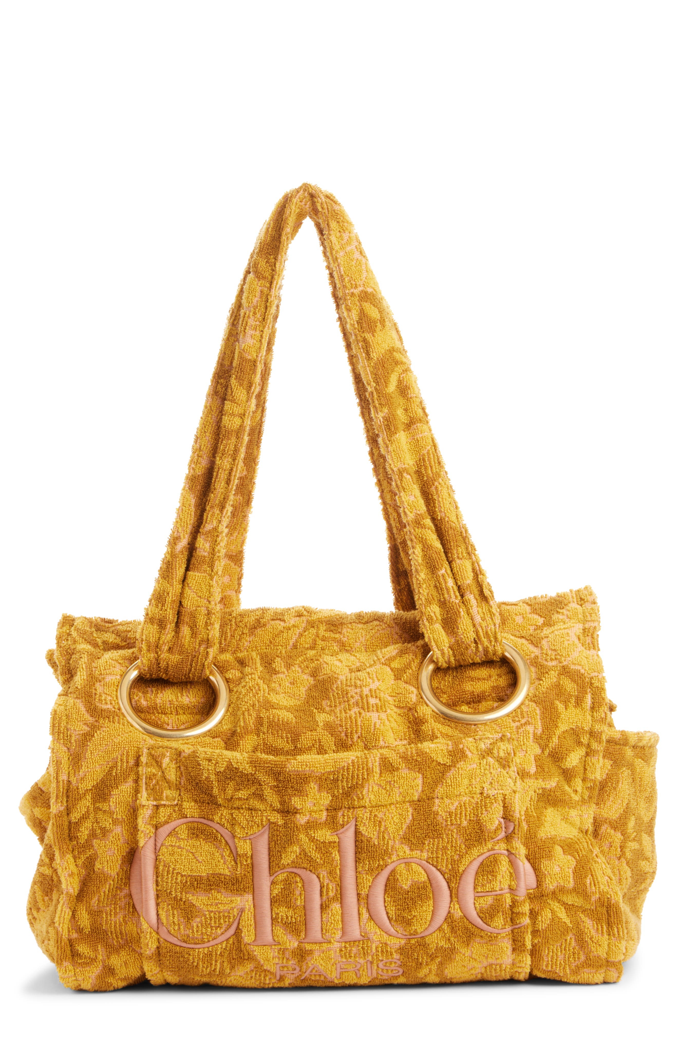 Chloé Large Plage Terry Cloth Tote in Gold Khaki at Nordstrom - 1