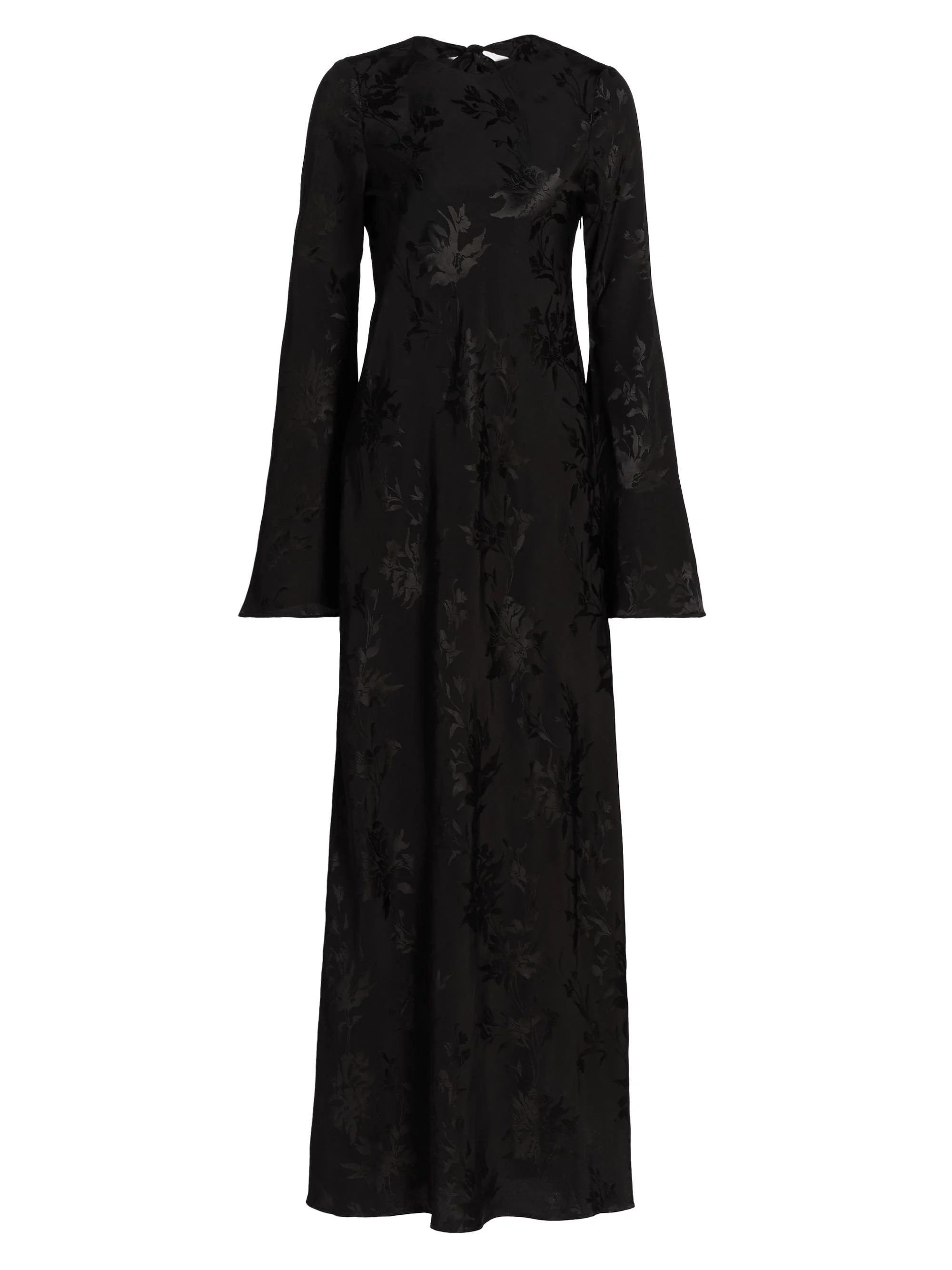 Women's Aura Jacquard Back-Tie Maxi Dress - Black - 1