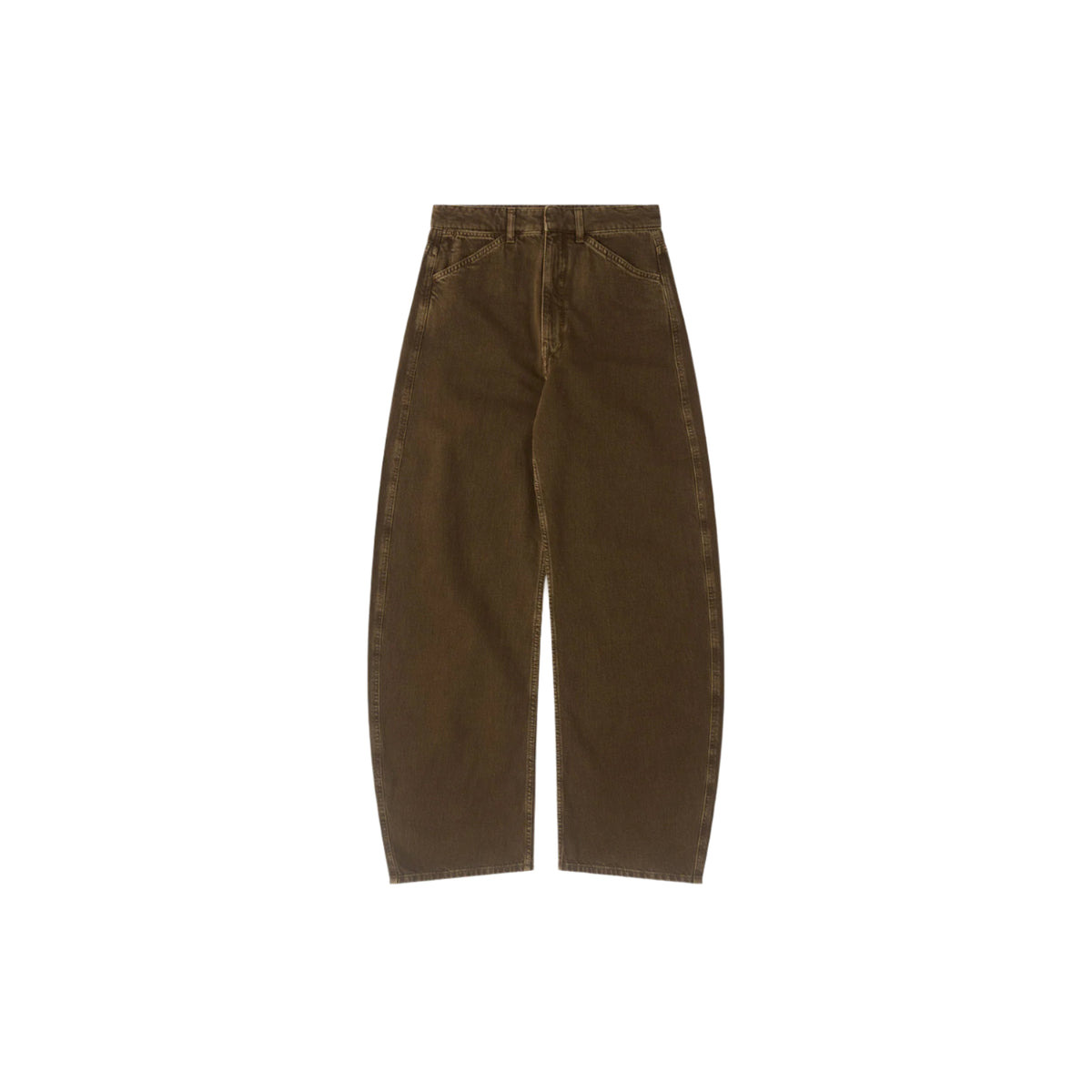 WOMEN'S HIGH WAISTED CURVED PANTS (MOSS GREEN) - 1