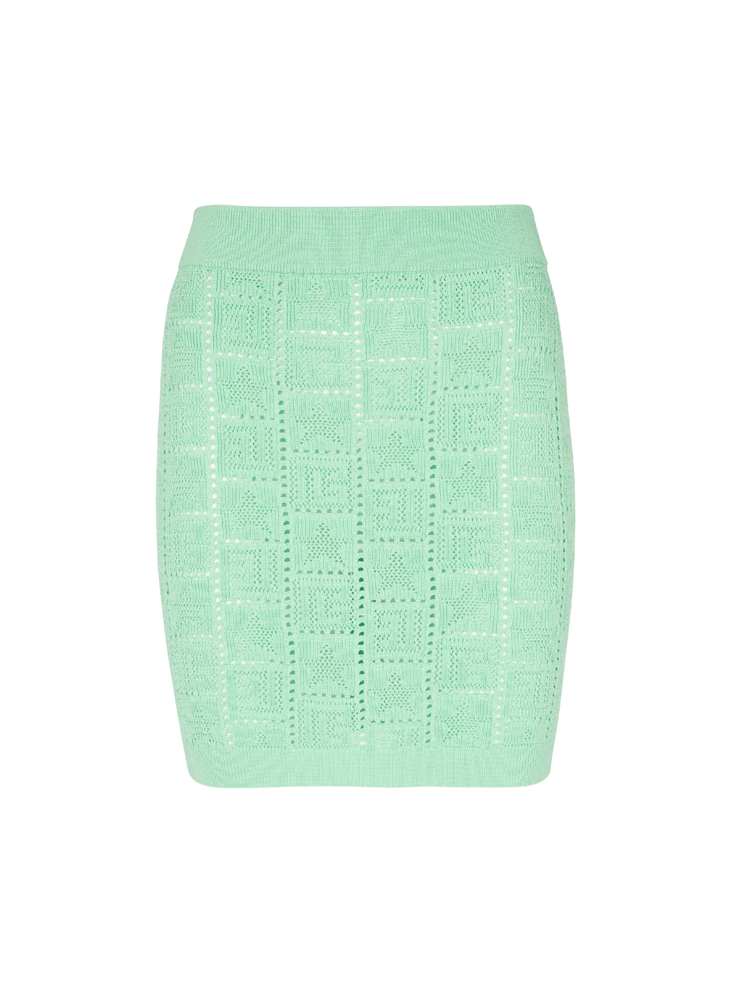 Openwork monogram knit skirt - 1