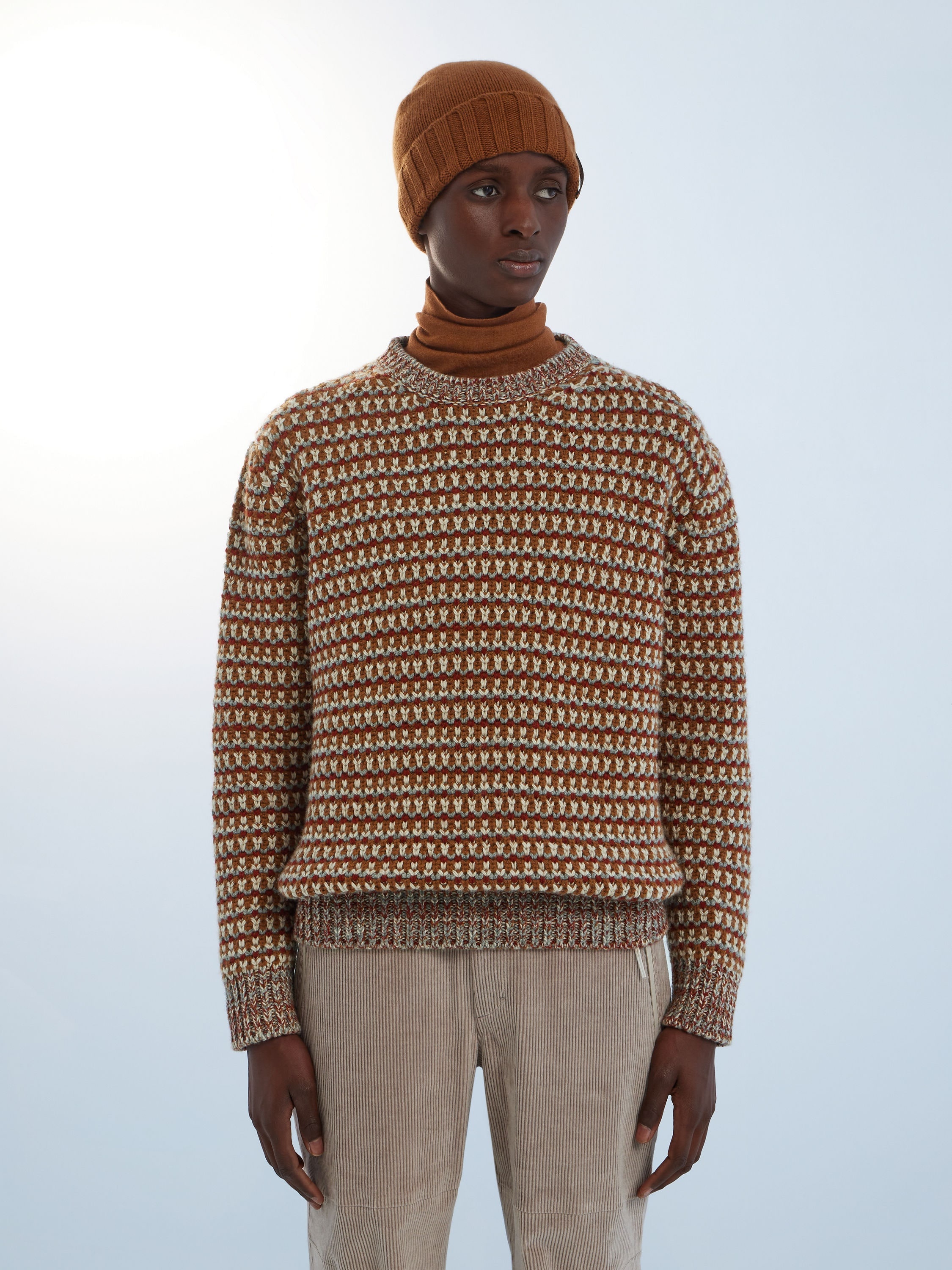 DARK RED OASI CASHMERE CREWNECK - 5