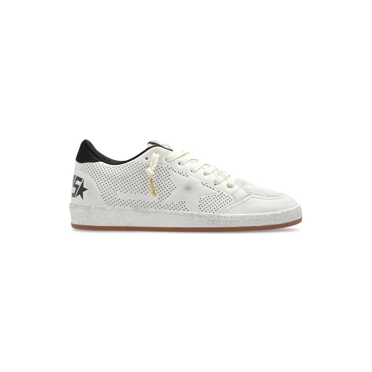 MEN'S BALLSTAR LEATHER SNEAKERS (WHITE/BLACK) - 1