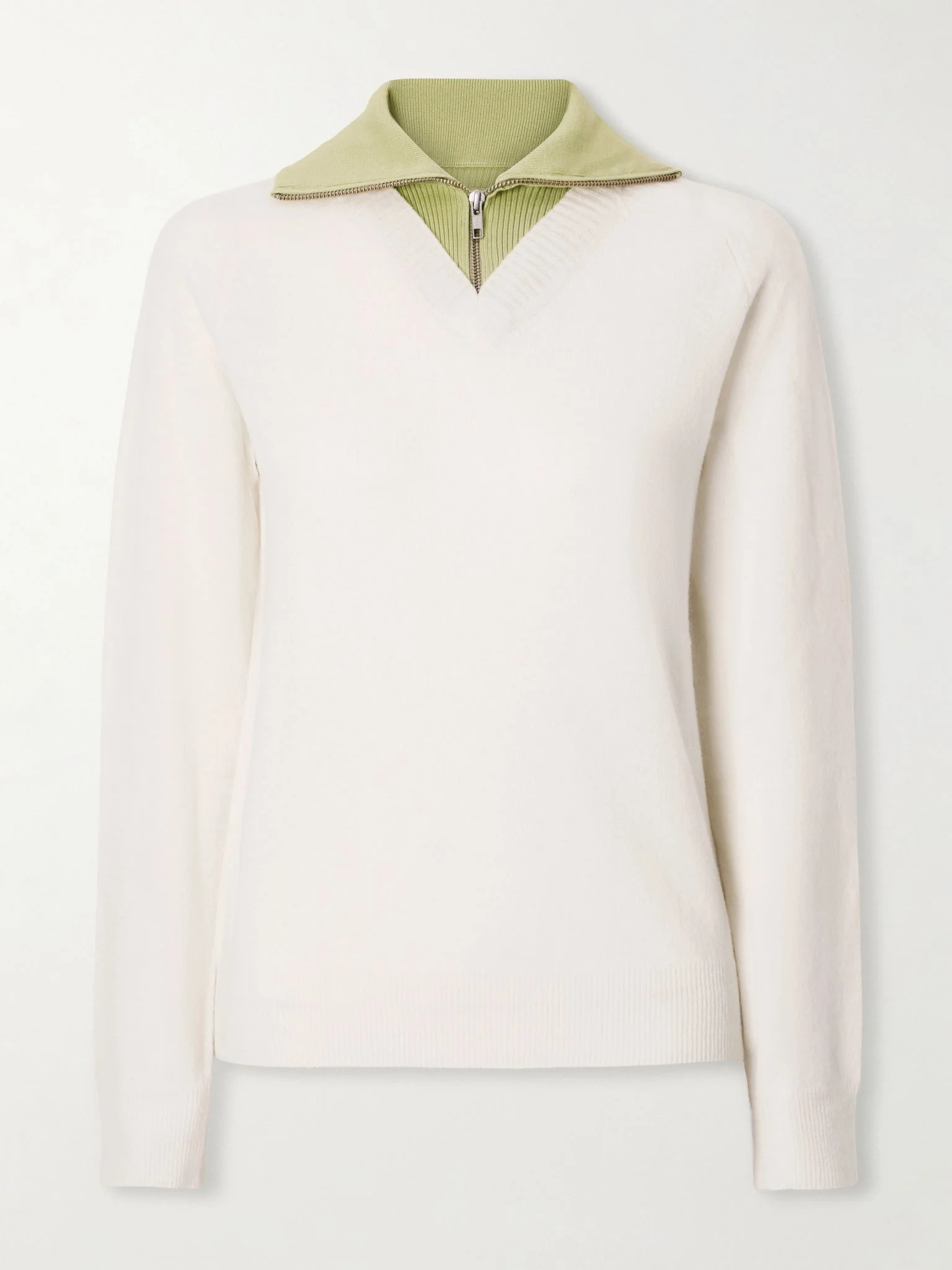 Ribbed wool-blend sweater Green - 1