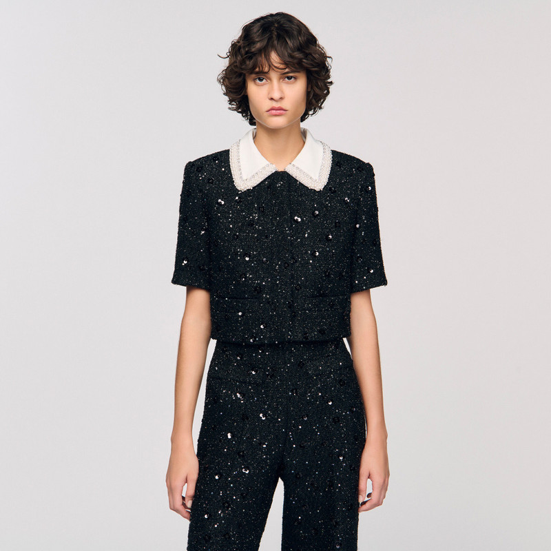 REMOVABLE RHINESTONE COLLAR JACKET 5