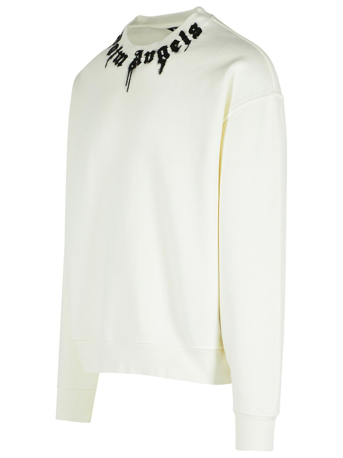 Palm Angels White Cotton Sweatshirt Men - 2