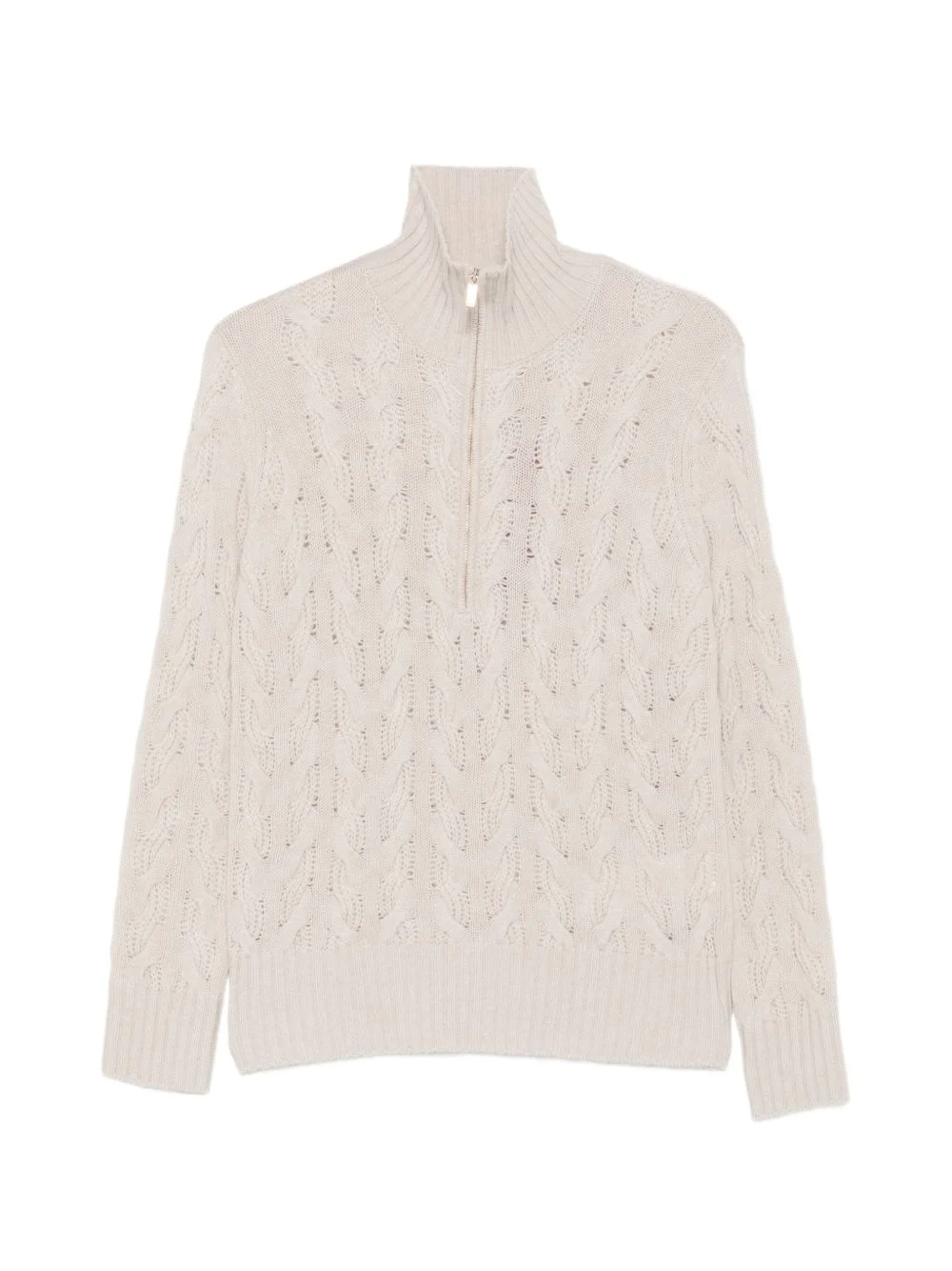 cable-knit quarter-zip sweater - 1