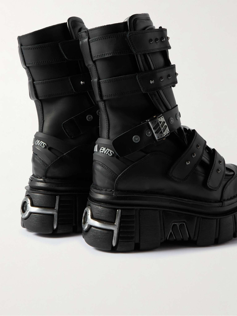 + New Rock Gamer Embellished Leather Platform Boots 5