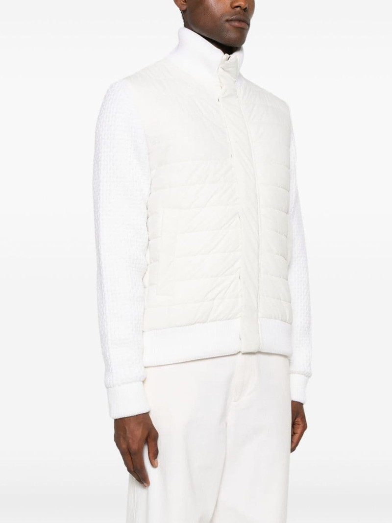 knitted-panels padded bomber jacket 3