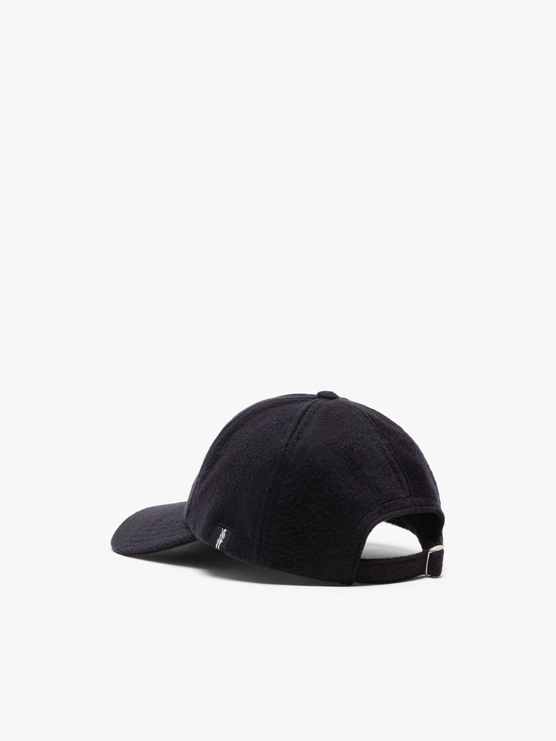 Mackintosh TIPPING NAVY WOOL & CASHMERE BASEBALL CAP outlook