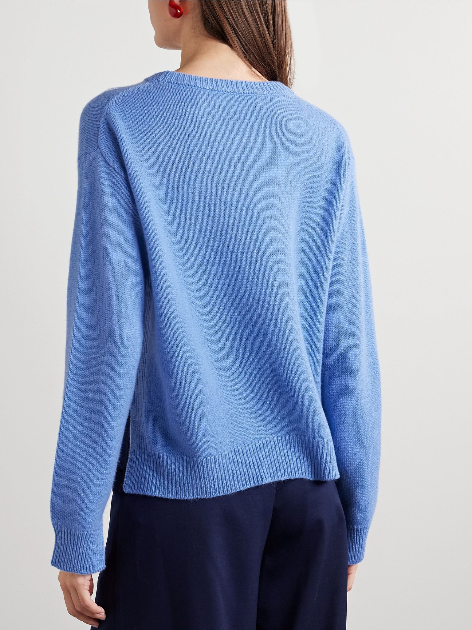 Embroidered cashmere sweater Blue - 4