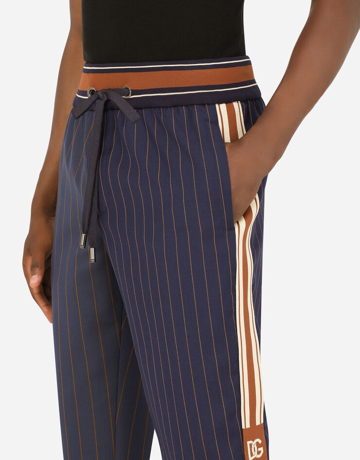 Pinstripe wool jogging pants - 4