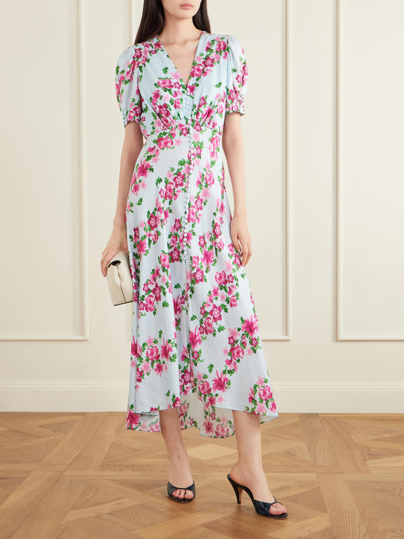 SALONI Floral-print Silk-satin Midi Dress outlook