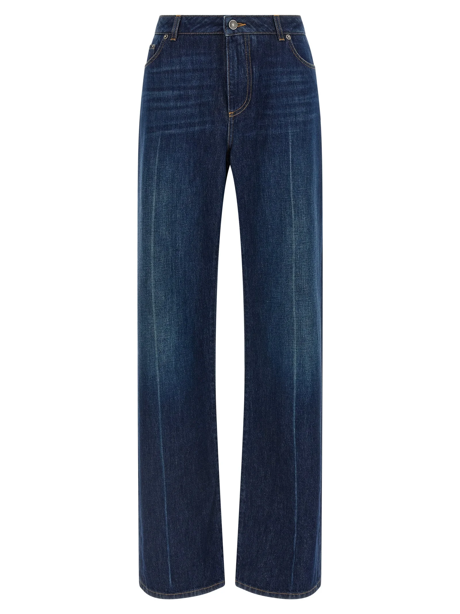 Dolce & Gabbana Women Stretched Pleated Trompe L'oeil Jeans - 1