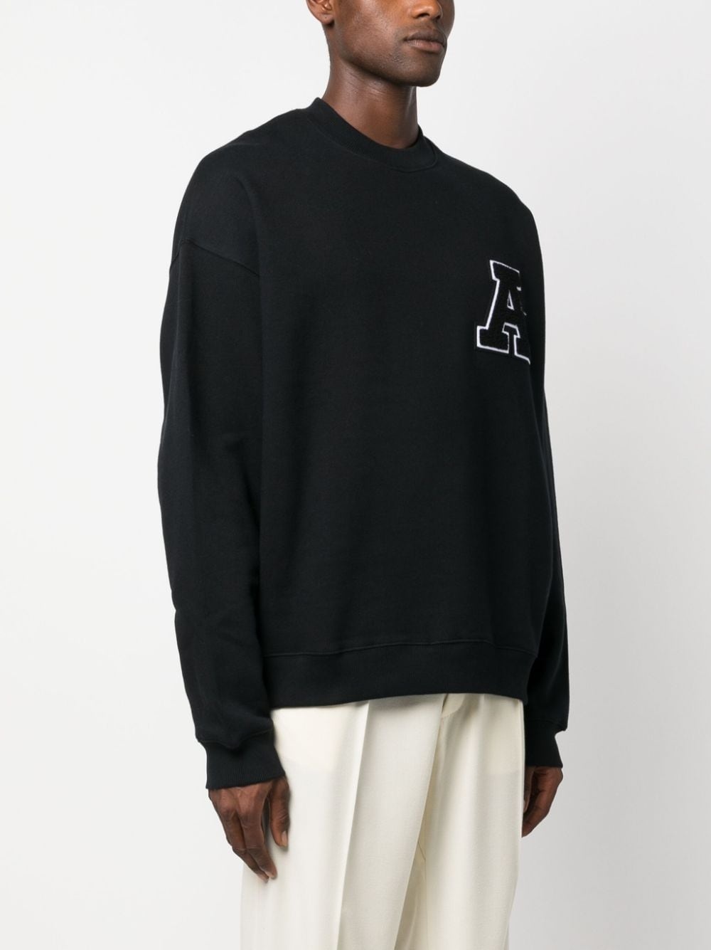 logo-patch organic cotton sweatshirt - 3