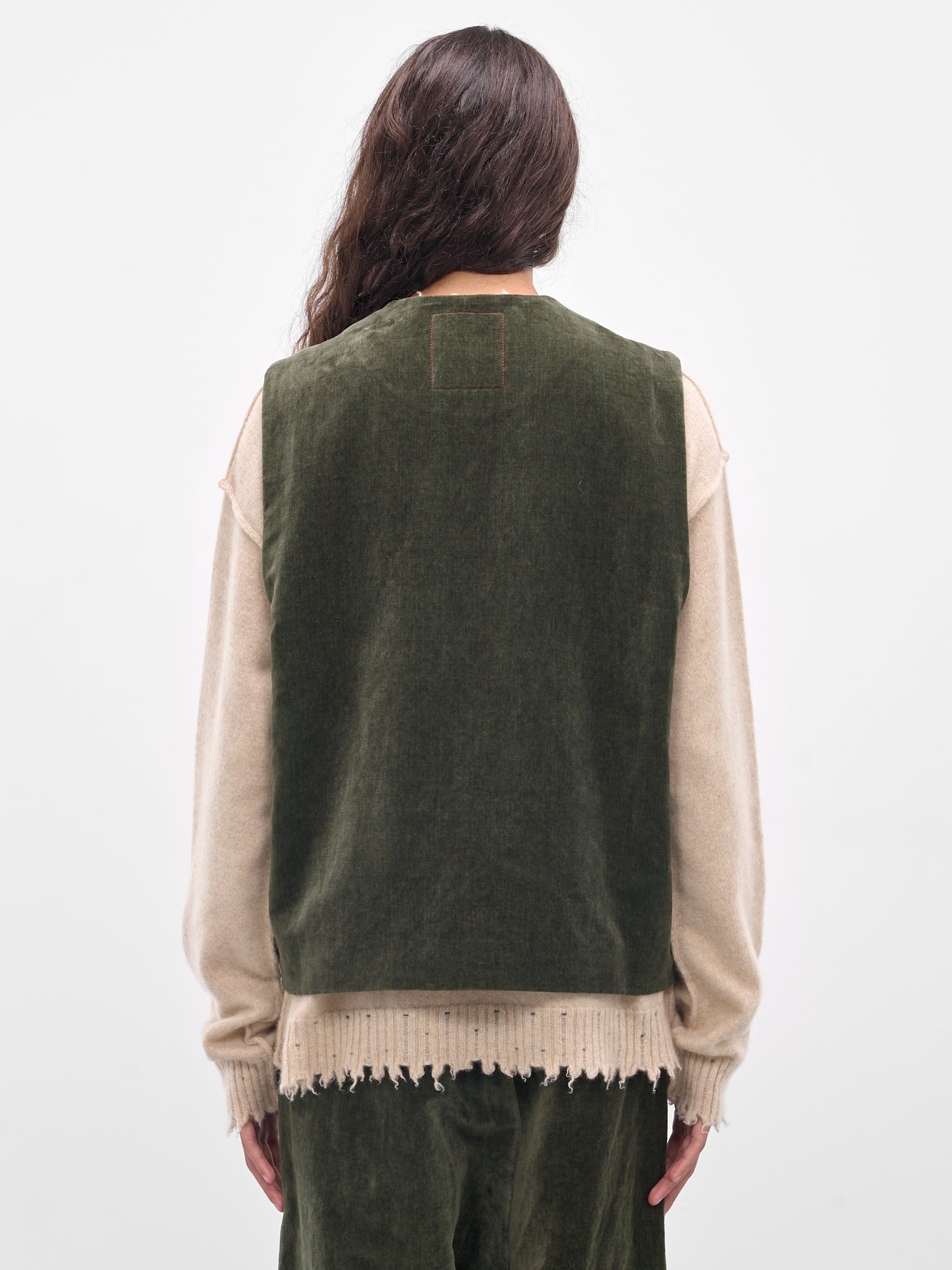 Green 'Jog' Sleevelesss Velvet Vest UM6527-UW490-DARK-GREEN - 3