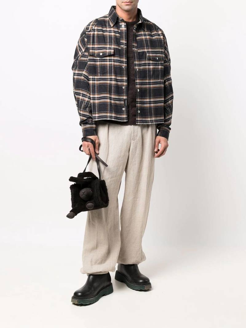 GmbH check pattern flannel shirt outlook