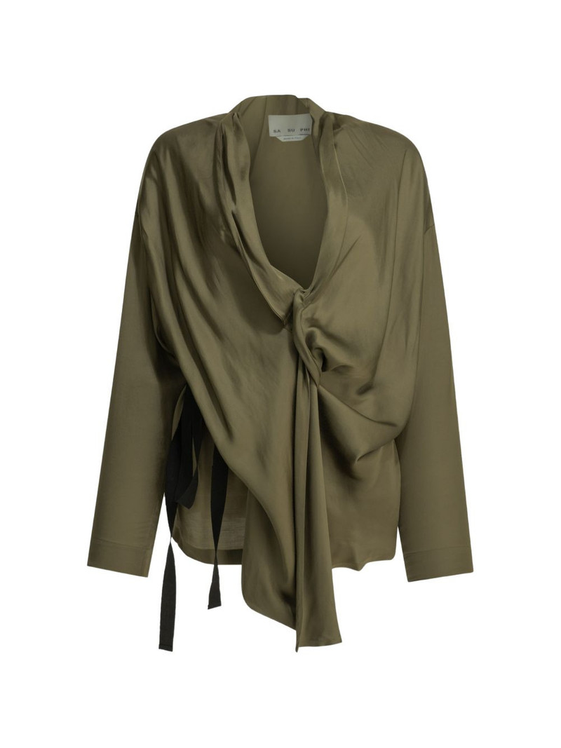draped belted wrap jacket 1