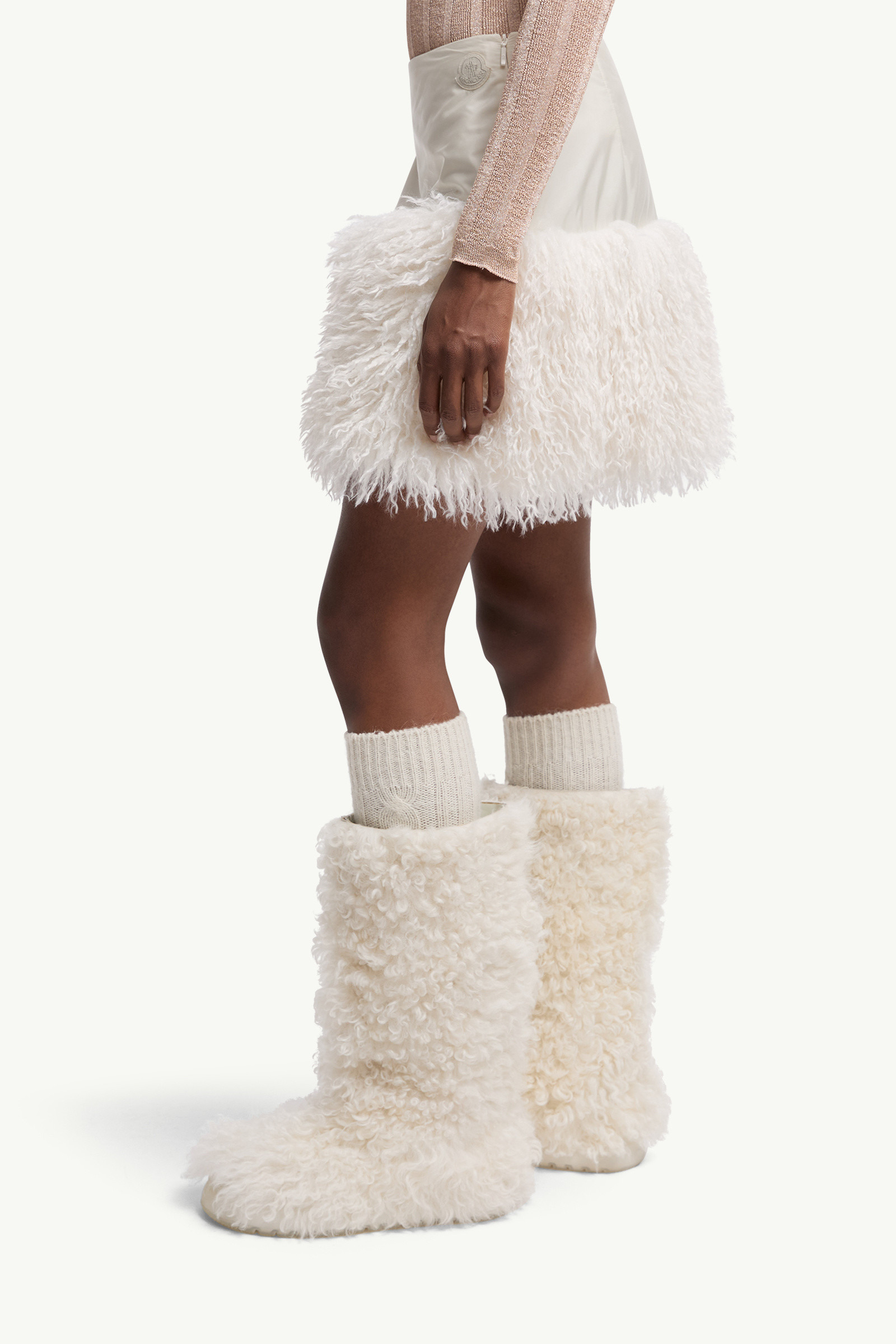 Teddy-Trimmed Mini Skirt - 4