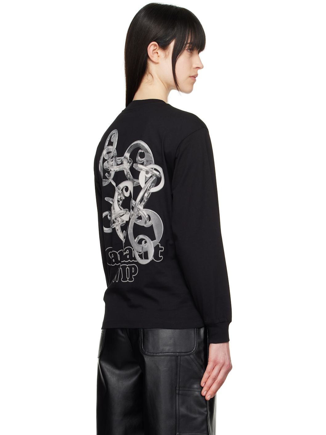 Black Chain Link Long Sleeve T-shirt - 3