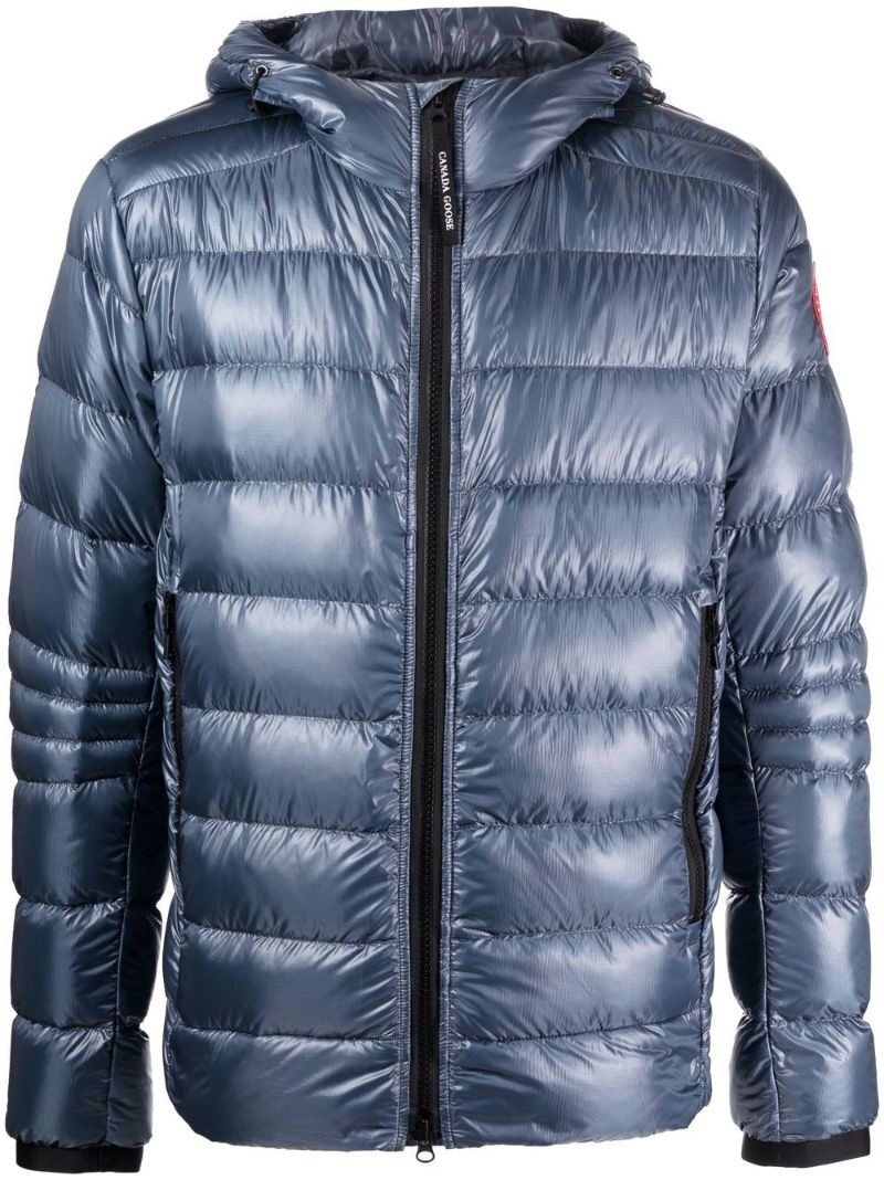 logo-patch padded down jacket - 1