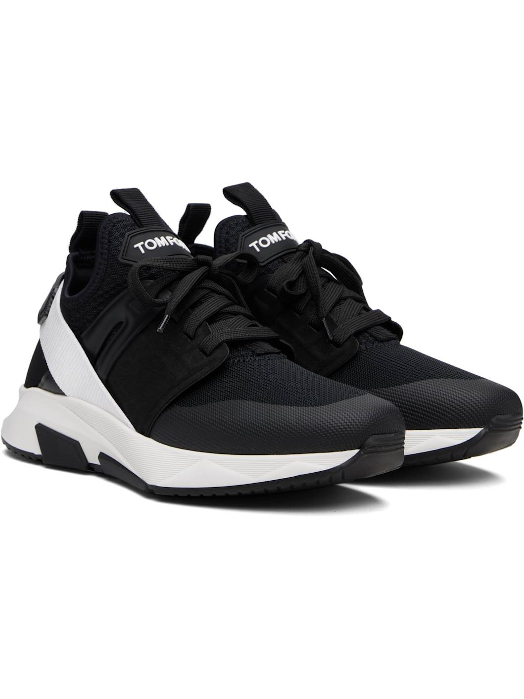 Black & White Neoprene Suede Jago Sneakers - 4